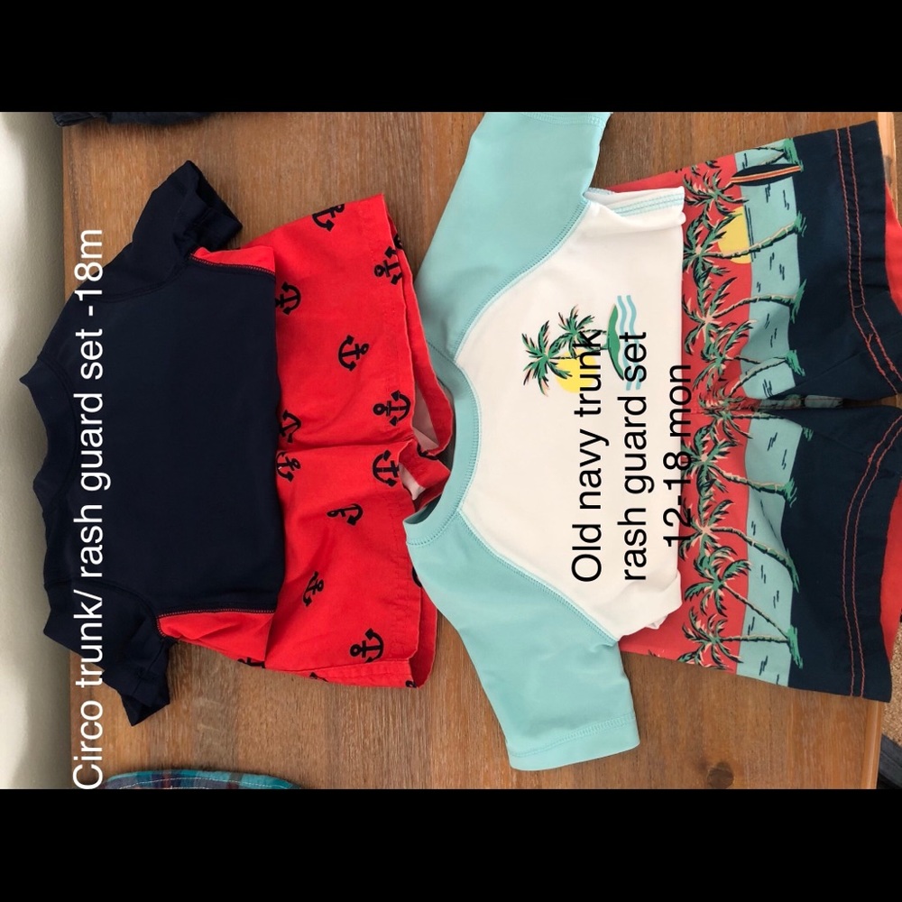 Circo Trunk rash guard set 18m & old Navy 12-18m